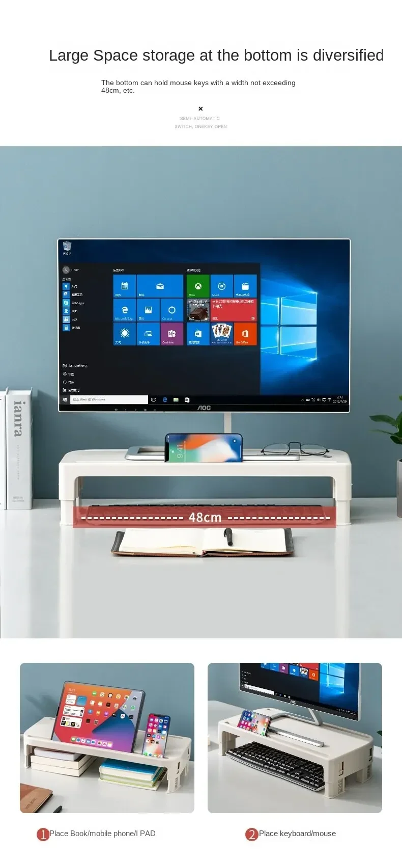 Monitor Stand Riser Computer Stand Desk Organizer Extender Heightened Shelf For Laptop PC Keyboard Printer PS4 13 Monitor Stand Riser Computer Stand Desk Organizer Extender Heightened Shelf For Laptop PC Keyboard Printer PS4 5