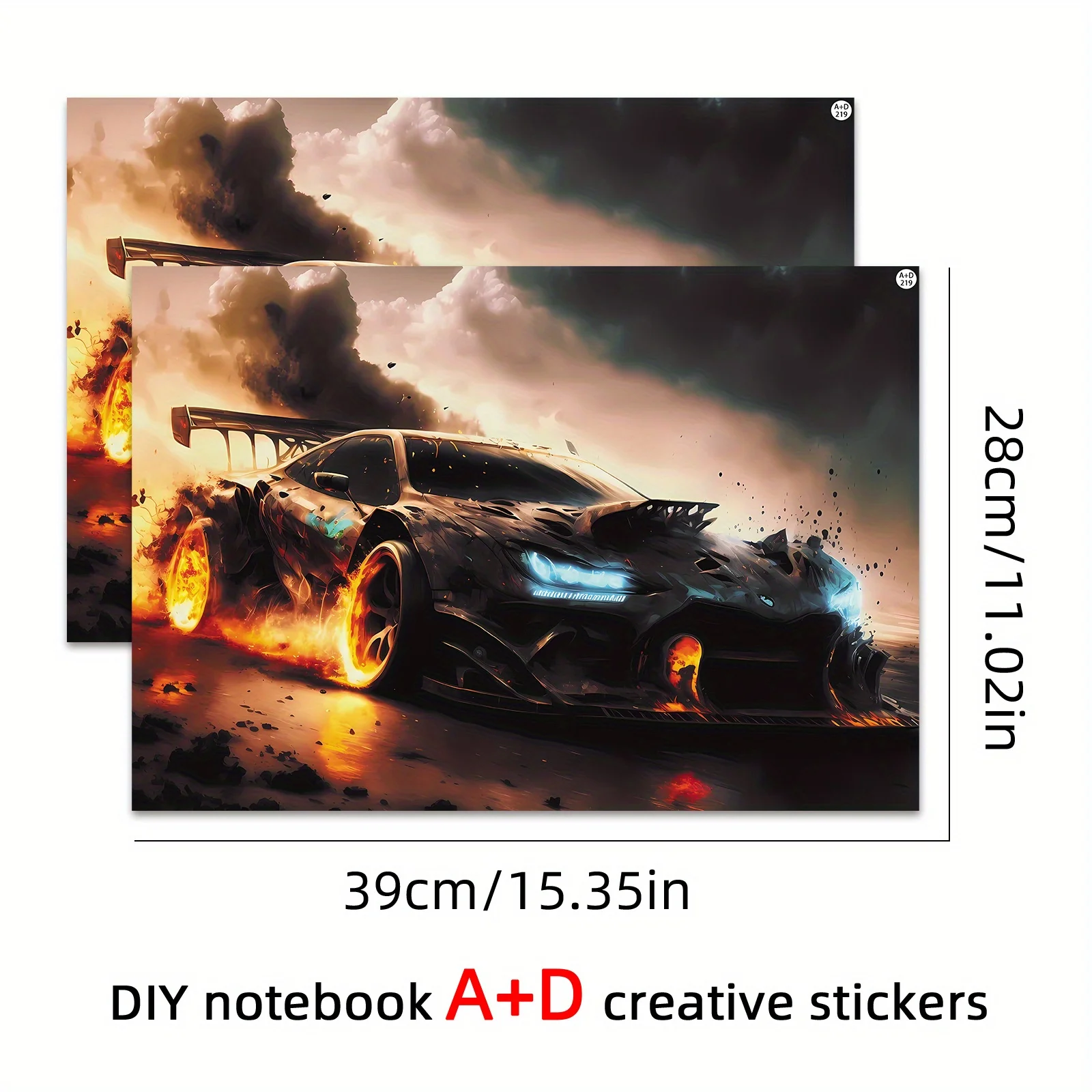 DIY1 세트 2개 A + D 표면 렌더링 노트북 보호 필름 스포츠카 스타일 노트북 쉘 장식 스티커