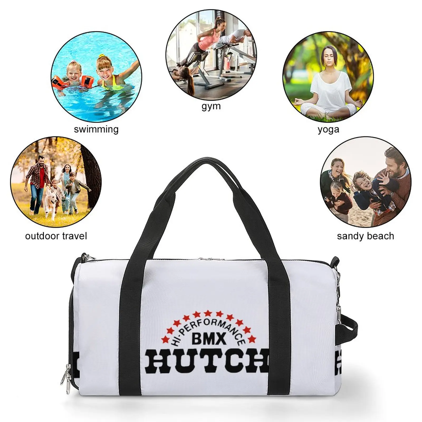 Hutch BMX Logo Gym Bag Vintage Print Training Sports Bags Men's Design Gym Accessories Funny Fitness Bag Outdoor Handbags 3