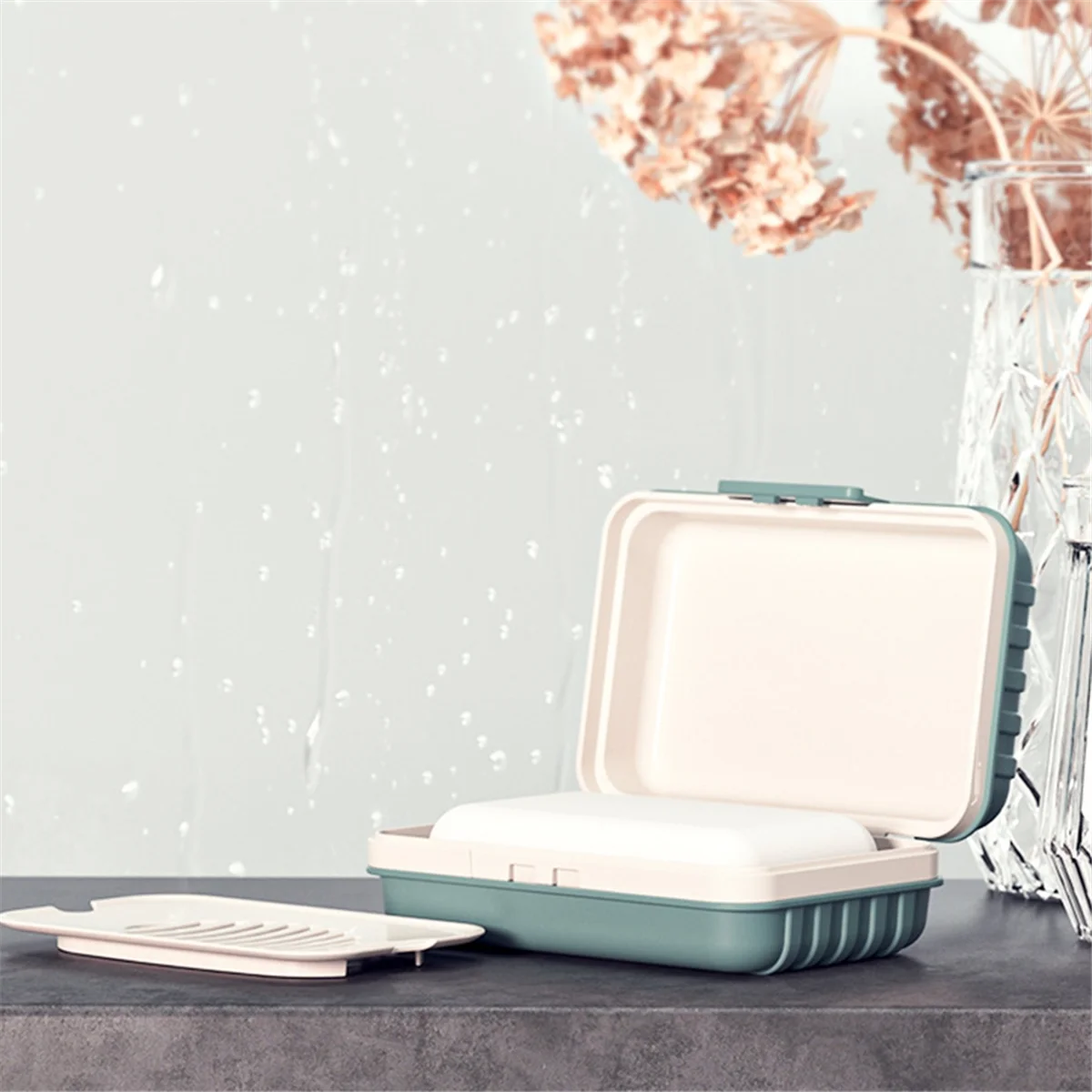 Anulely Contenitore per Sapone da Viaggio - Portasapone Portatile a Doppio Strato con Coperchio - Portasapone a Tenuta stagna, portasapone, Ideale per Bagno, Doccia, Palestra, Campeggio