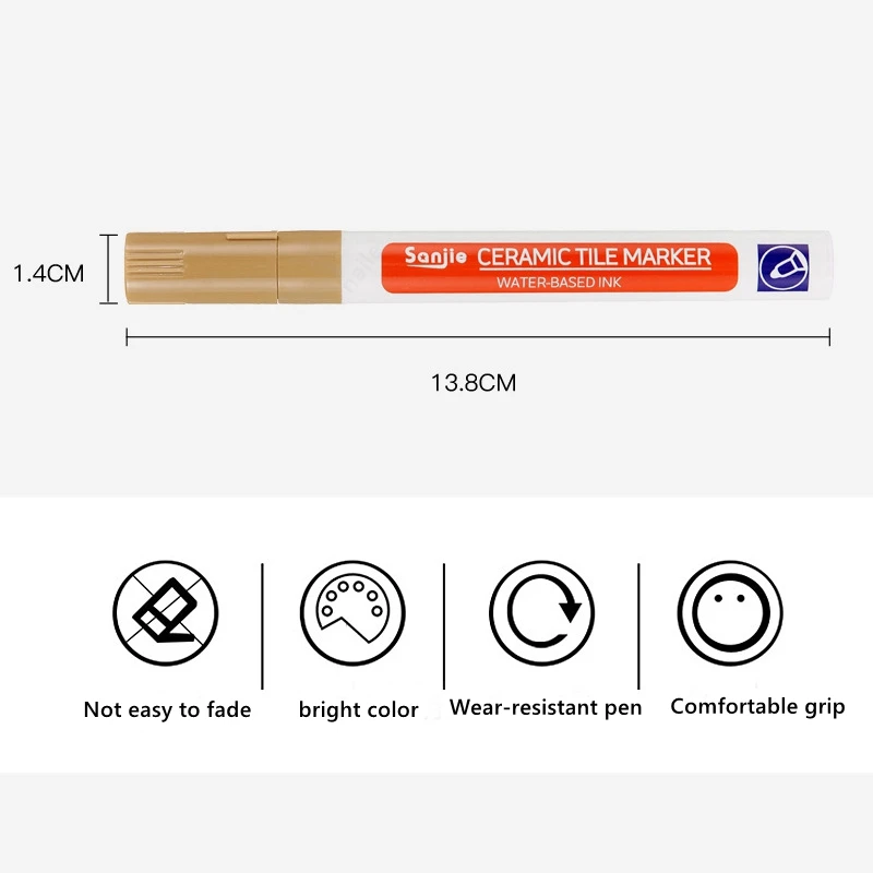 Haile Waterproof Tile Marker Grout Pen Wall Seam Pen 10 Colors Optional,for Tiles Floor Bathroom Decontamination Seam Repair