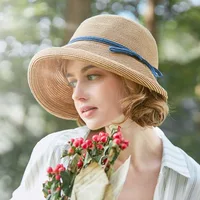 Соломенная женская шляпка в ретро стиле 1