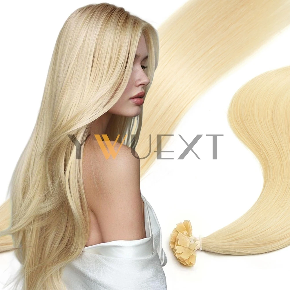 플랫 팁 헤어 익스텐션 인간의 머리카락 케라틴 팁 핫 퓨전 인간의 머리카락 확..
