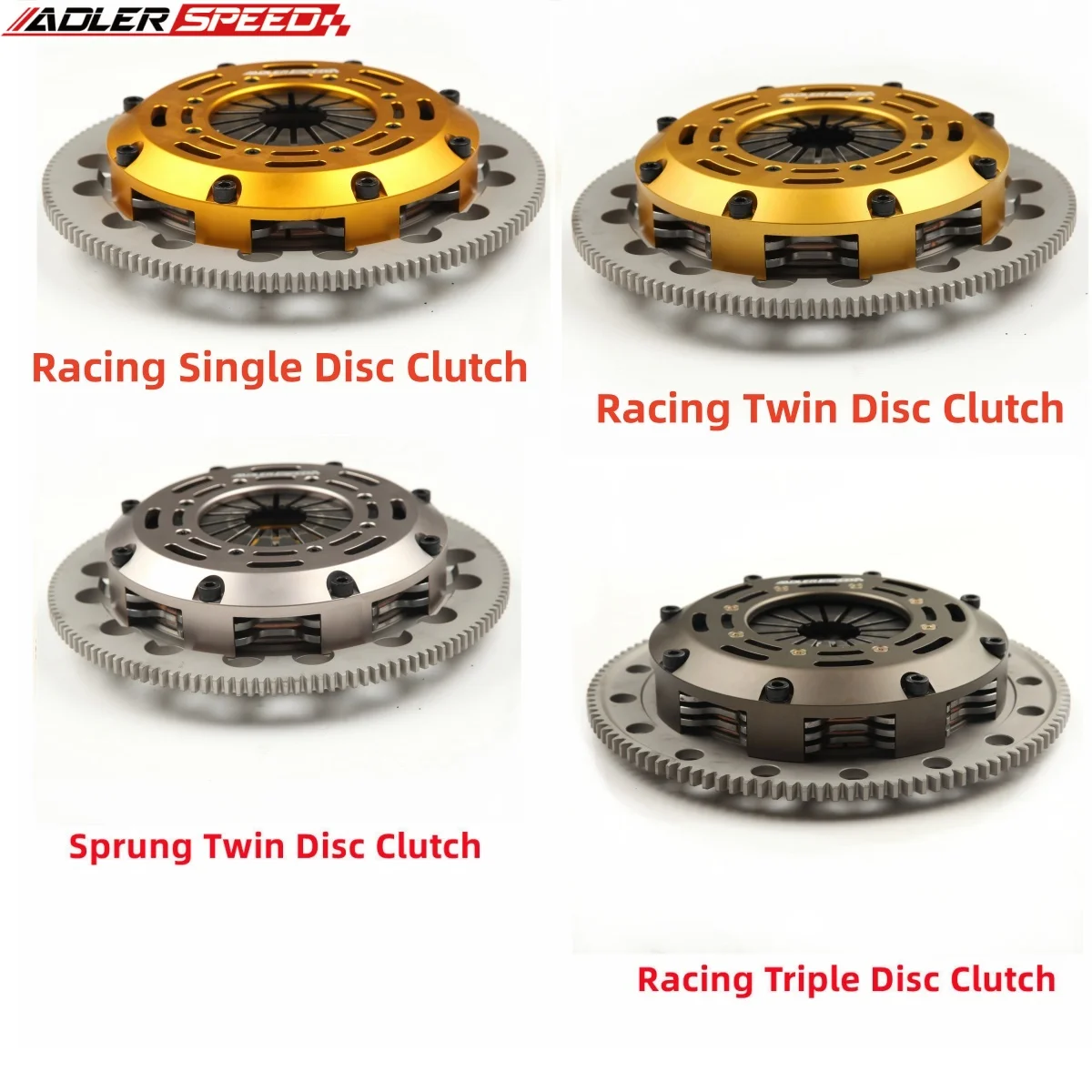 ADLERSPEED 7.25인치 (185mm) 스프렁 클러치/레이싱 클러치 트윈 디스크 클러치 (아우디 TT 콰트로, 폭스바겐 골프, 제타, 비틀 1.8L 6단 변속기용)