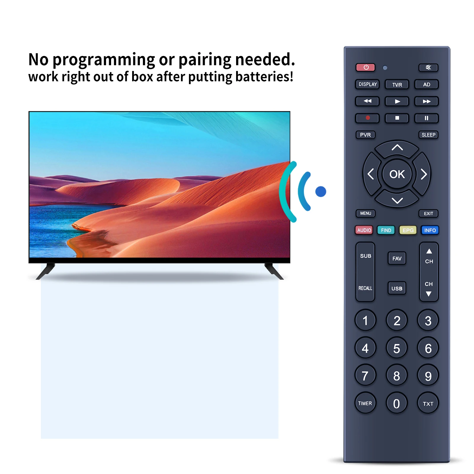 Tesla TE-300 PLUS DVB-T2 셋톱박스용 새 리모컨