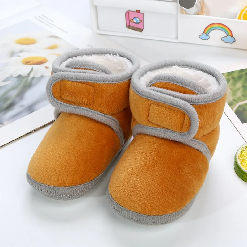 Winter Baby Boots Newborn Warm Plush Soft Sole Prewalkers Shoes Girls Boys Solid Snow Boots Infant Toddler First Walkers 1
