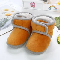 Winter Baby Boots Newborn Warm Plush Soft Sole Prewalkers Shoes Girls Boys Solid Snow Boots Infant Toddler First Walkers 1