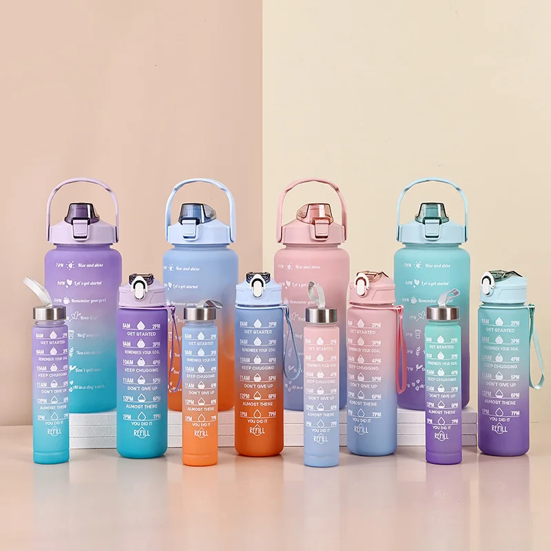 Sports Water Bottle with Time Marker BPA Free & Le... - Vicedeal