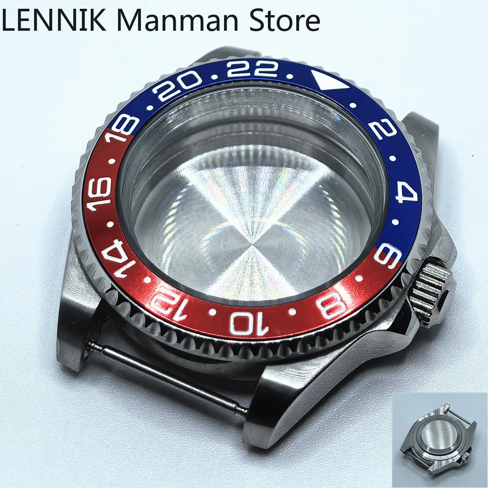 40mm Black PVD Watch Case with Transparent Back Glass
