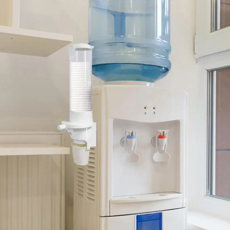 Disposable Paper Cups Dispenser Plastic Cup Holder Water Dispenser Wall Mounted Automatic Cup Storage Rack Cups Container