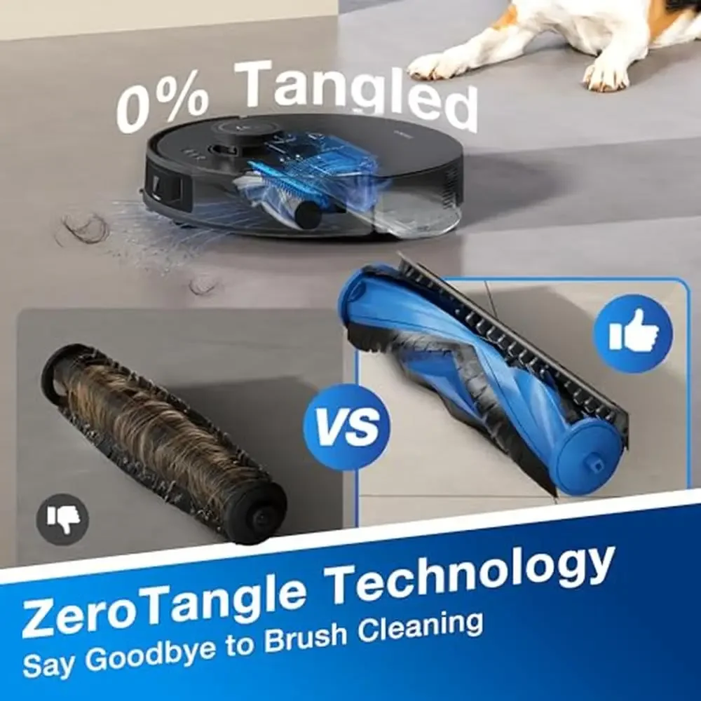 DEEBOT N20 Plus Robot Vacuum Mop Bagless Self Emptying Station 8000Pa Powerful Suction Ant-Tangle Technology 45-Day Cleaning 5