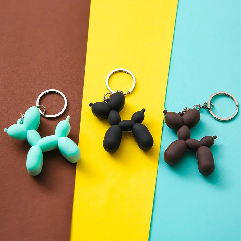

Fashion Keychain Punk Balloon Dog Soft Rubber Dog Keychains For Women Bag Pendant Jewelry Trinket Men's Car Key Ring Key Chain