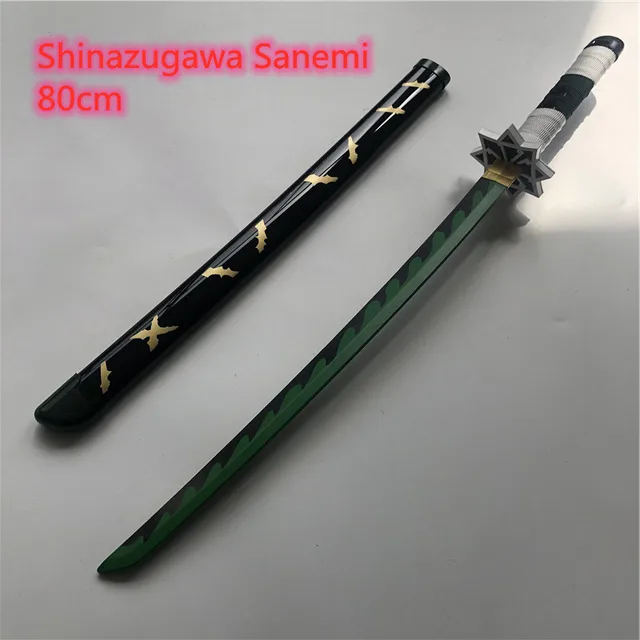 Kimetsu no Yaiba Sword Weapon Demon Slayer Tomioka Giyuu Kamado Tanjirou Cosplay Sword Ninja Knife wood Weapon Prop 80cm 2