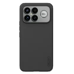 Magnetic Matte Black Soft Frame Protective Back Cover with Clear Design for Poco F8 ultra (Frosted Mag Black)