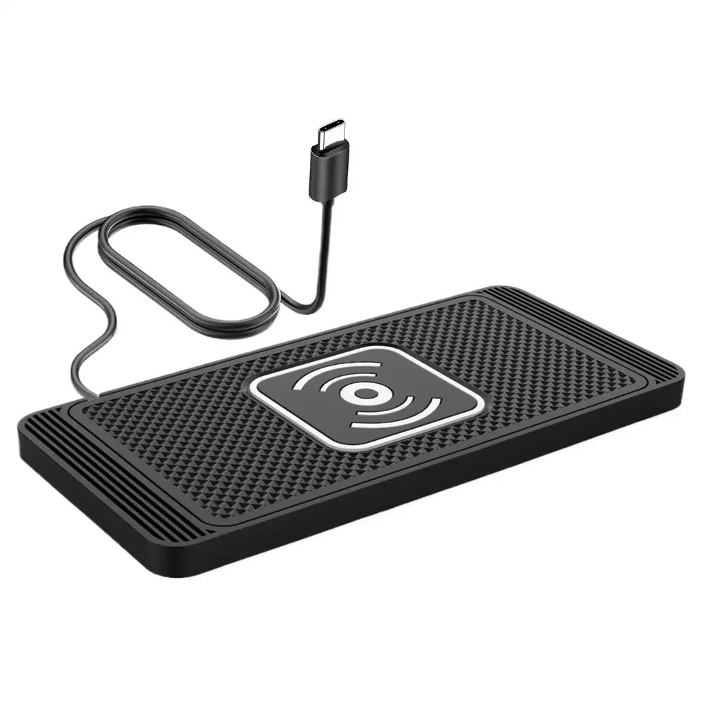 Premium Wireless Car Charging Pad - 15W Fast Charging with Automatic Sensing & Non-Slip Silicone Surface