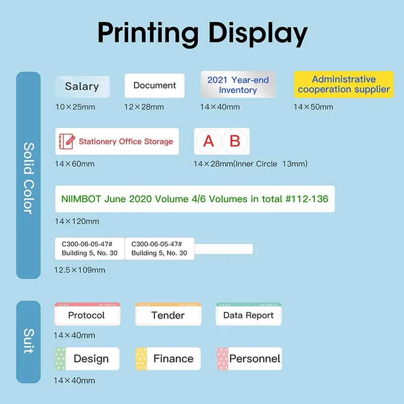 니임봇 N1/B18용 특수 라벨 용지, 흰색/컬러 케이블 라운드형 자가 점착 스티커 롤, 핫스탬핑, 장기 보관 가능