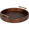 Medieval Modern Circular Wooden Tray, Diameter 15.5 Inches, Decorative Tray 1