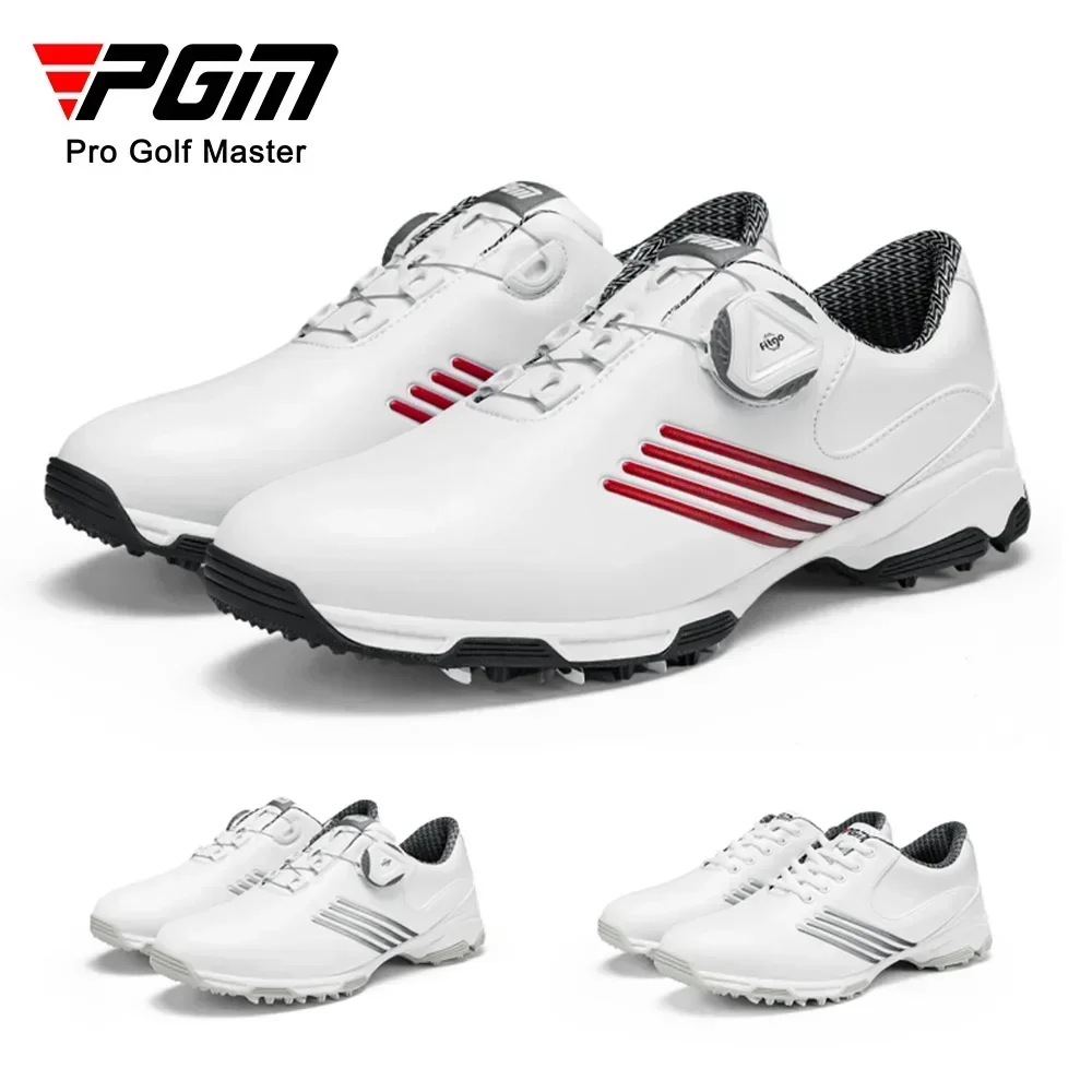 PGM Waterproof Golf Shoes Womens Shoes Lightweight Knob Buckle Shoelace Sneakers Ladies Breathable Non-Slip Trainers Shoes XZ162 2