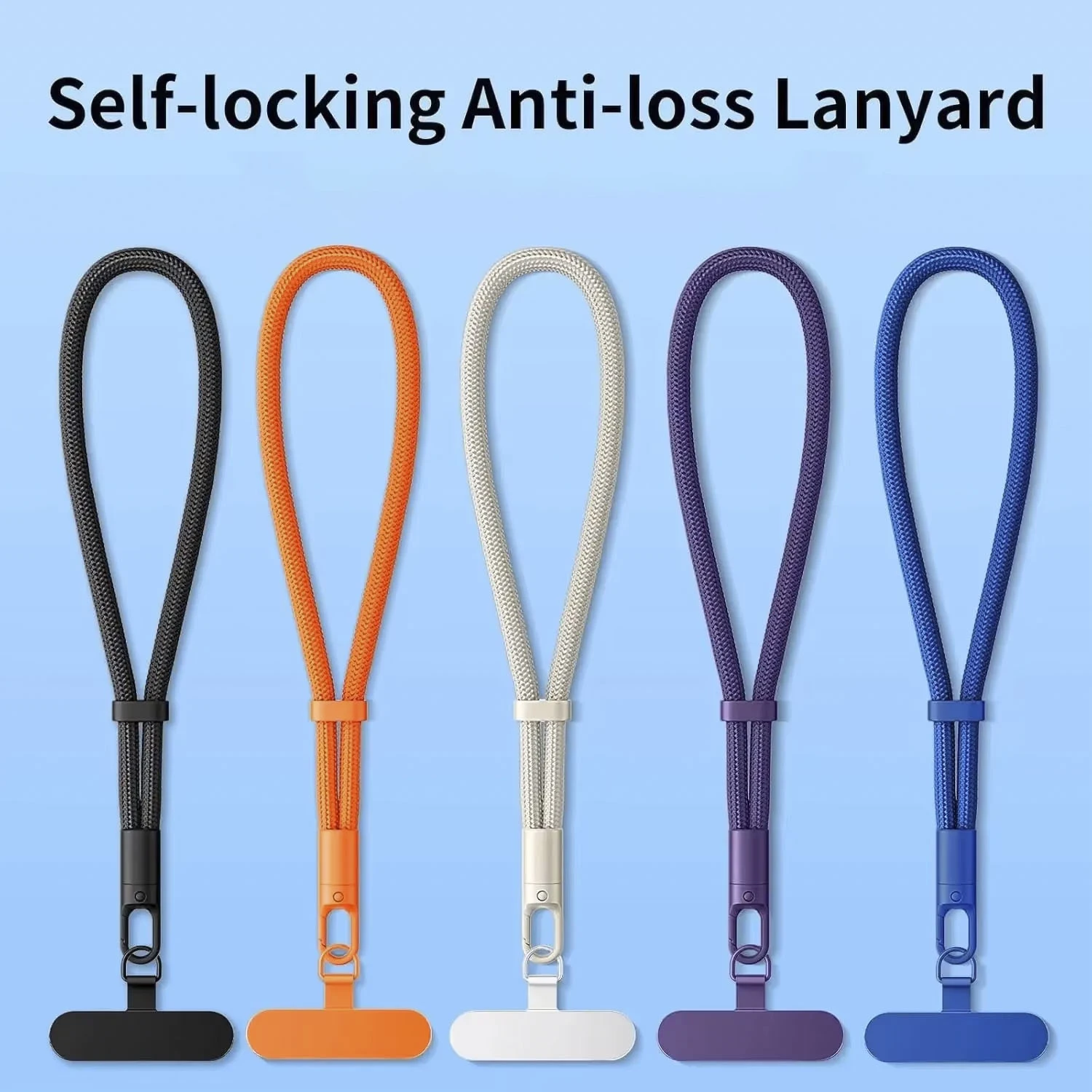 Rotating Metal Buckle Adjustable Phone Lanyard with Self-Locking Durable Strap
