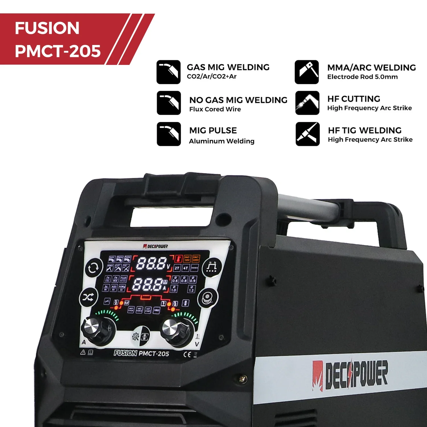 FUSION PMCT-205 6 In 1 Multi Welder Plasma Cutter Mma Tig Mig Welding Machine 2