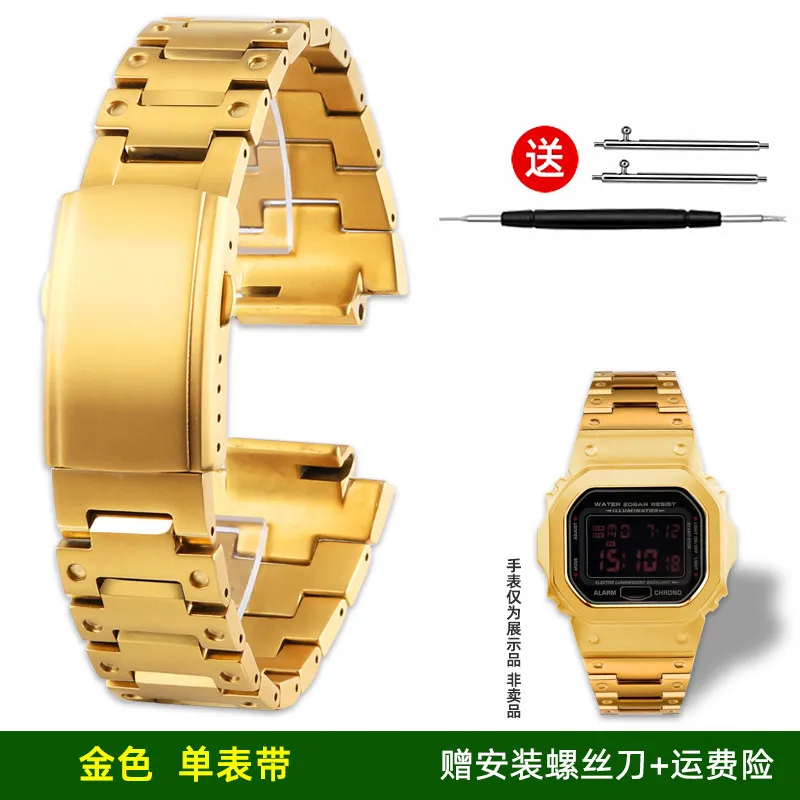 Enhanced Titanium Alloy Metal Case Mod Kit with Stainless Steel Bezel and Watchband + Tool