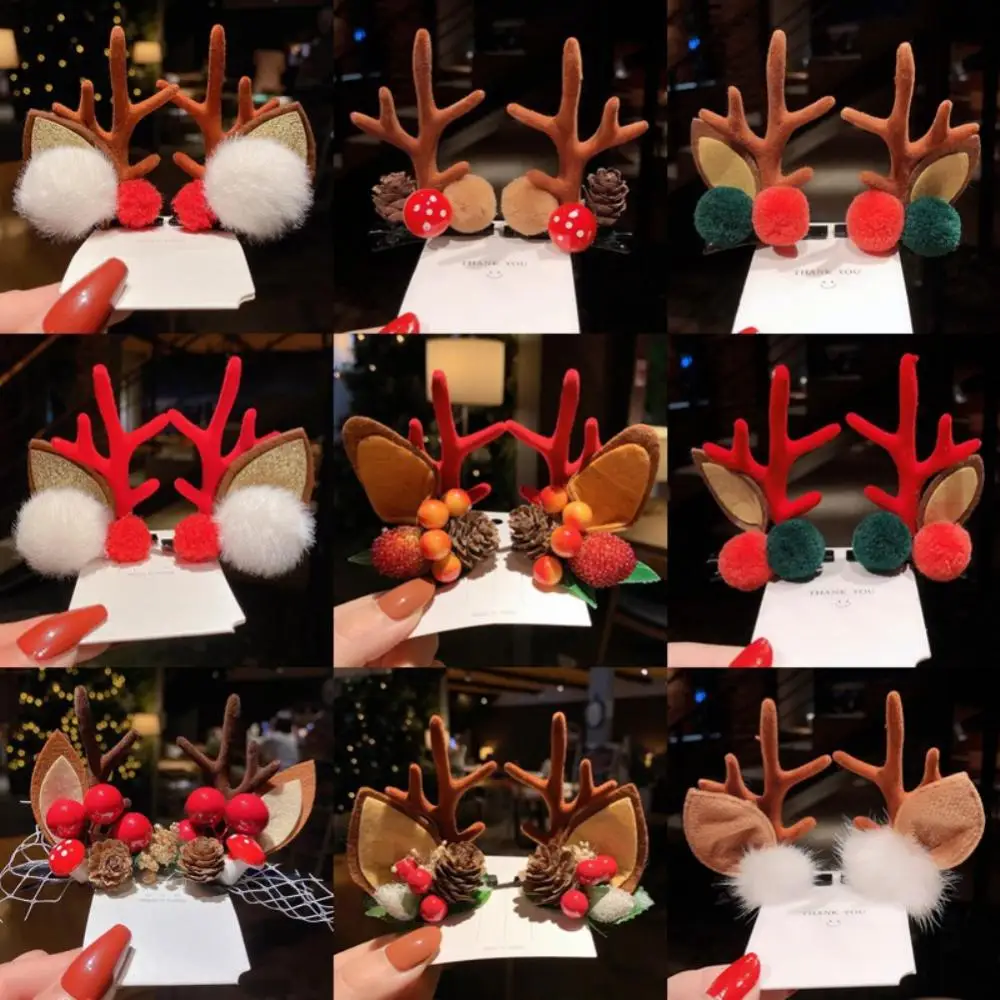 1/3/5PAIRS Fresh And Sweet Girl Top Clips Versatile Hairpin Festive Elements Christmas Hair Clips