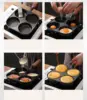 Non-stick Frying Pan 4 cup Cast Iron Egg Pan Divided Baking Pan with Wooden Handle Omelette Pan for Eggs Steak and Burgers 3