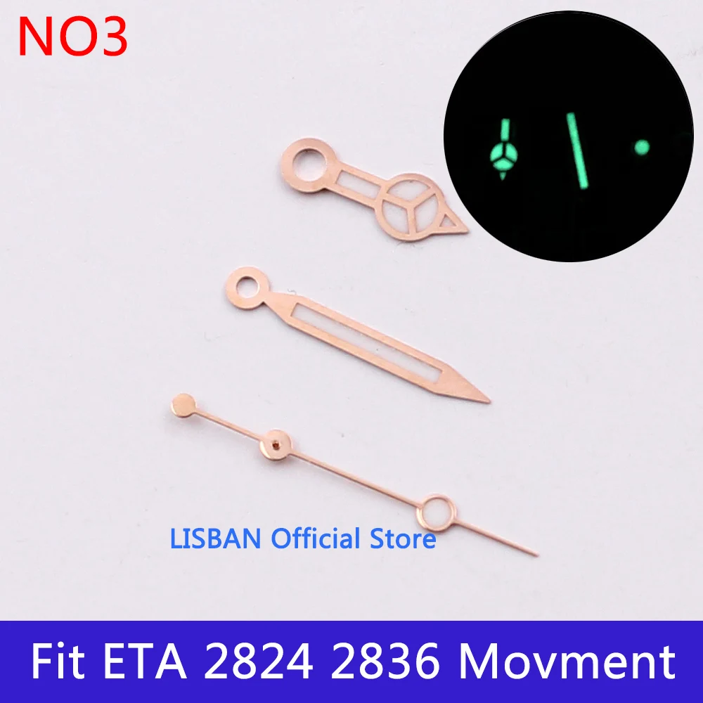 Watch Hands Green Luminous Hands fit NH35 NH36 ETA 2836 2824 Miyota 8205 8215 821A Mingzhu DG2813 3804 PT5000 Movement Watch accessories