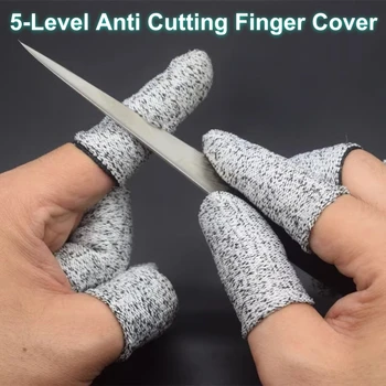 Couvre-doigts Anti-coupure de niveau 5, sécurité haute résistance, gants flexibles Anti-coupure du bout des doigts, outil de cuisine réutilisable et Durable