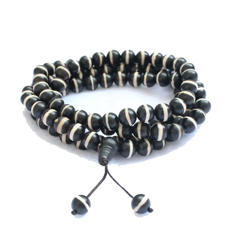 

Tibetan Dzi Agate Beads Bracelet Men Women Healing Jewelry Buddhism Fengshui Agate One Line Dzi 108 Bead Mala Rosary Bracelets