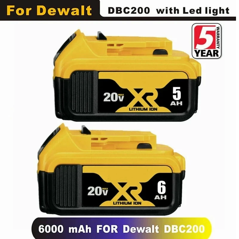 20V 6.0Ah MAX XR Battery Power Tool Replacement for DeWalt DCB184