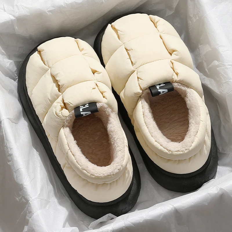 QYCKABY Down Shoes Platform Down Slippers Windproof Keep Warm Winter Outdoor Camping Hiking PVC Sole Fashion Dual Purpose Shoe