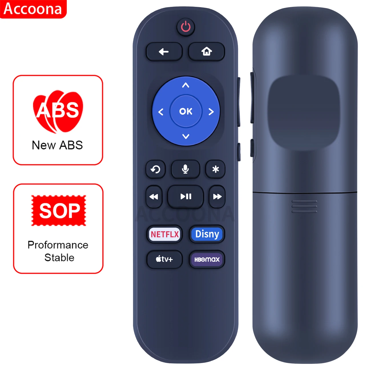 Telecomando Vocale Accoona Rc-Gz1 3226001370 Per Lettori Roku, Tv Roku E Audio Roku