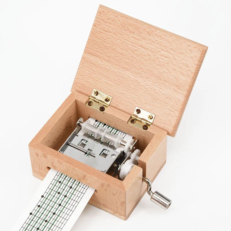 Instrument Music Box Music Lovers Practical 70 63 50mm Paper Tapes Present Creative Hand Cranked lovers Wooden