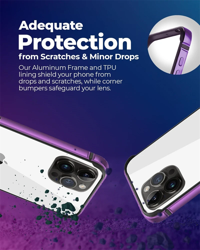 Sleek Aluminum Bumper Frame with Soft Inner Cover