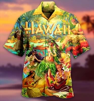 Summer Hawaiian  Shirts Men's Harajuku Vintage Oversized Clothing Beach Prom Print Tops Unisex Fashion Short Sleeve 1