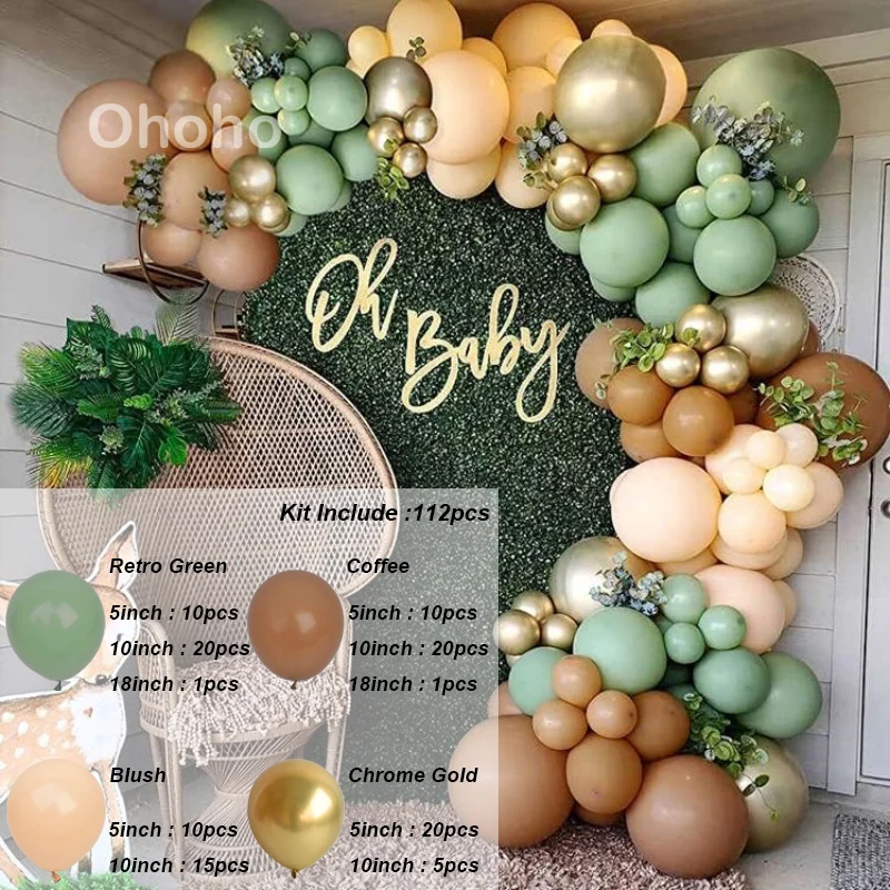 112pcs Brown Green