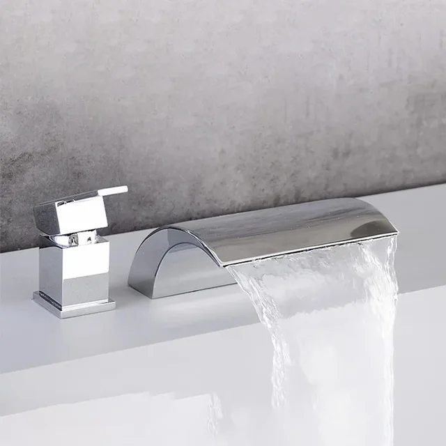 Whirlpool Bathtub Cascade Waterfall Inlet Faucet Massage Bathtub Spa Mixer Replacement Gold/Matte Black/Chrome Color 4