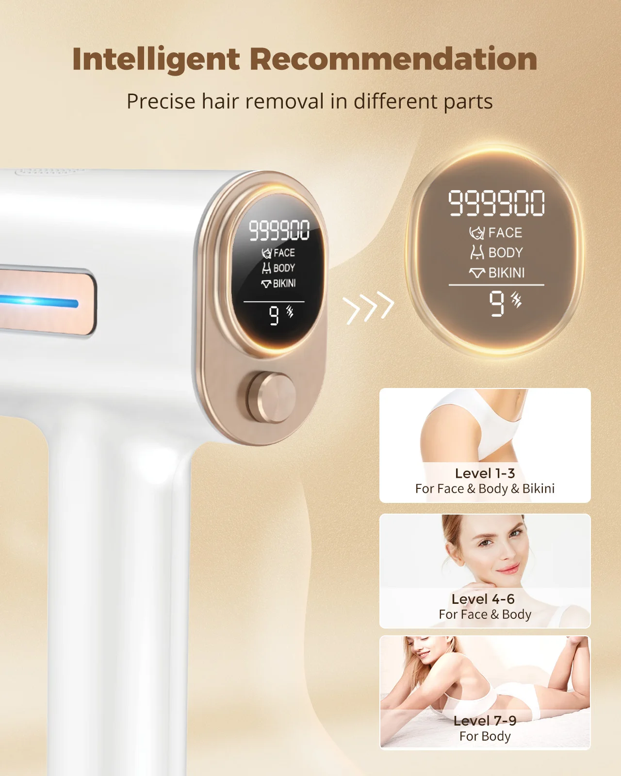 IPL Hair Removal Laser 999900 Flashes Safe Painless Epilator 3X Faster Remover Device Whole Body Treament Men Women Home Use 3
