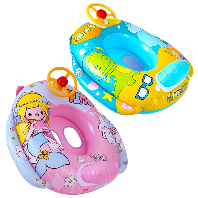 Environment PVC Children Swimming Rings Water Toys Beach Pool Baby Inflatable Swimming Circle with Steering Wheel Water Toys 5