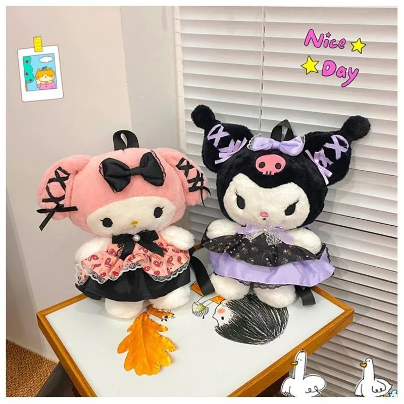 

Новинка Sanrio My melody Kuromi мультяшный Творческий плюшевый рюкзак для кукол аниме в стиле Лолиты милый модный портативный женский рюкзак