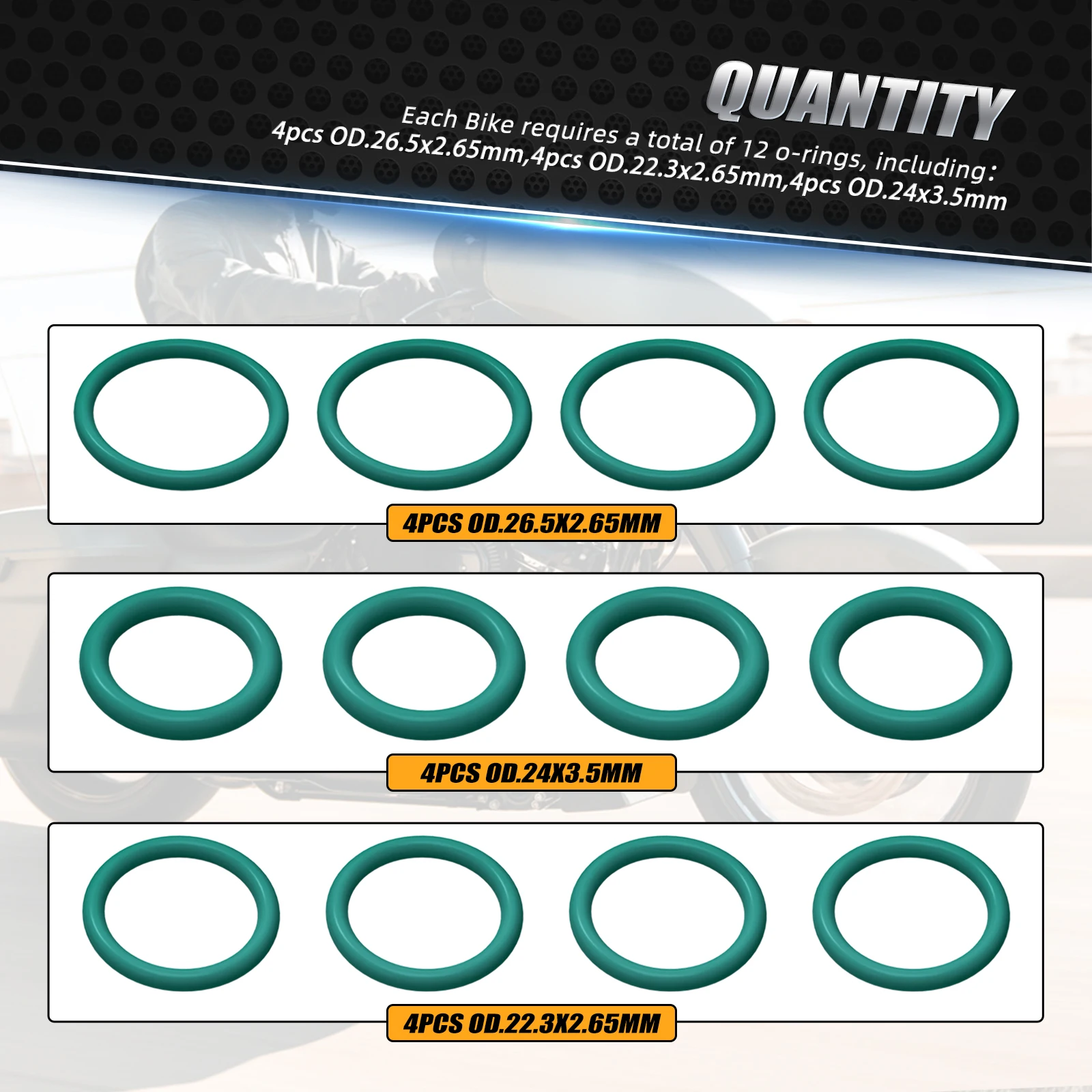 12 Stück Stößelstangenrohr-O-Ring-Dichtungen für Harley Road King/Special FLHR/XS Street Glide FLHX Tri Glide Ultra FLHTCUTG 2017–2024 – Detail 3