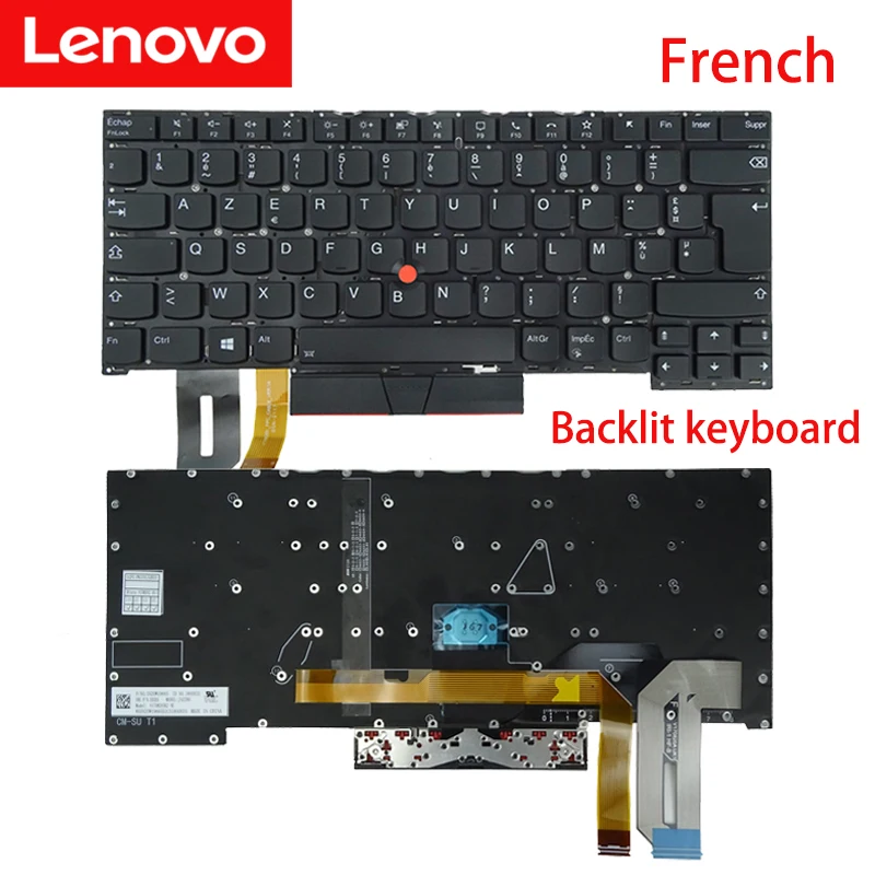 Lenovo-teclado para Notebook Thinkpad Original T490s T495s T14s T14s Reino Unido de fr se si sp Norte da Europa Sn20r66042 02hm280 - Imagem 3