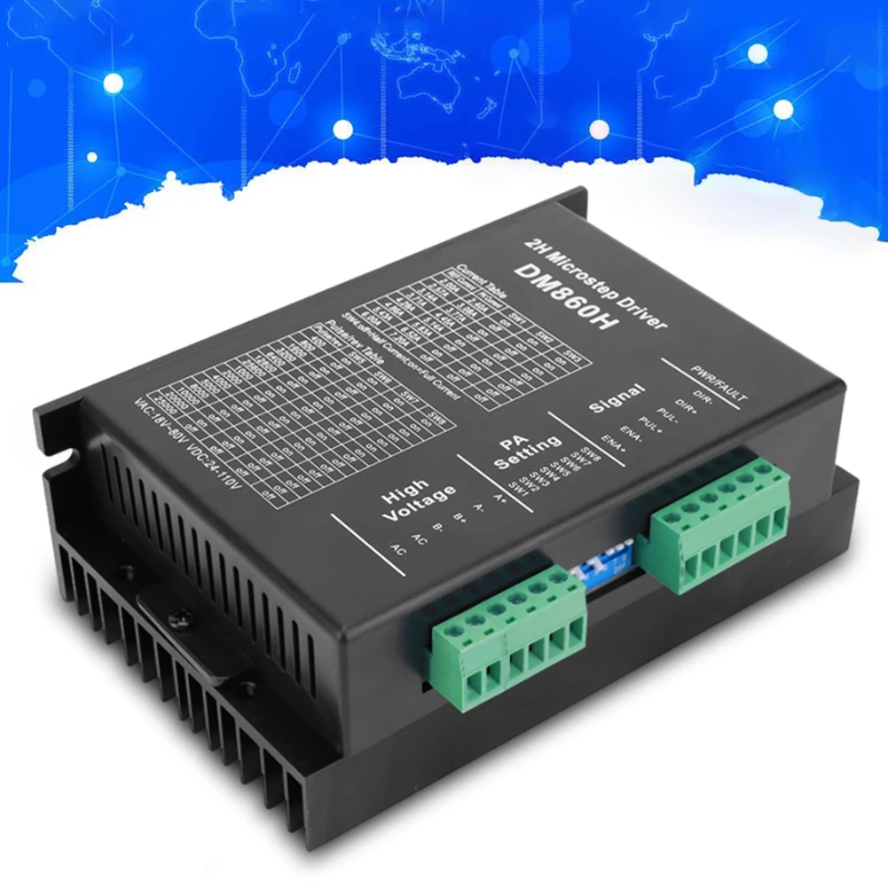 DM860H 스텝퍼 모터 드라이브, Nema34 스텝퍼 모터용, DM860, 0-200kHz, 2 상 스텝퍼 드라이버, AC18-80V 또는 DC 24-110V, 2A-7.2A, 2H
