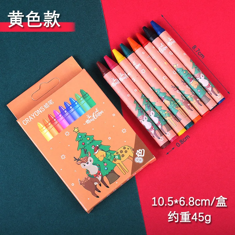 8 Colors Non-Toxic Crayon Oil Painting Student Christmas Pastel Pencils for Drawing Colored Pencils Stationery for Kid Gifts