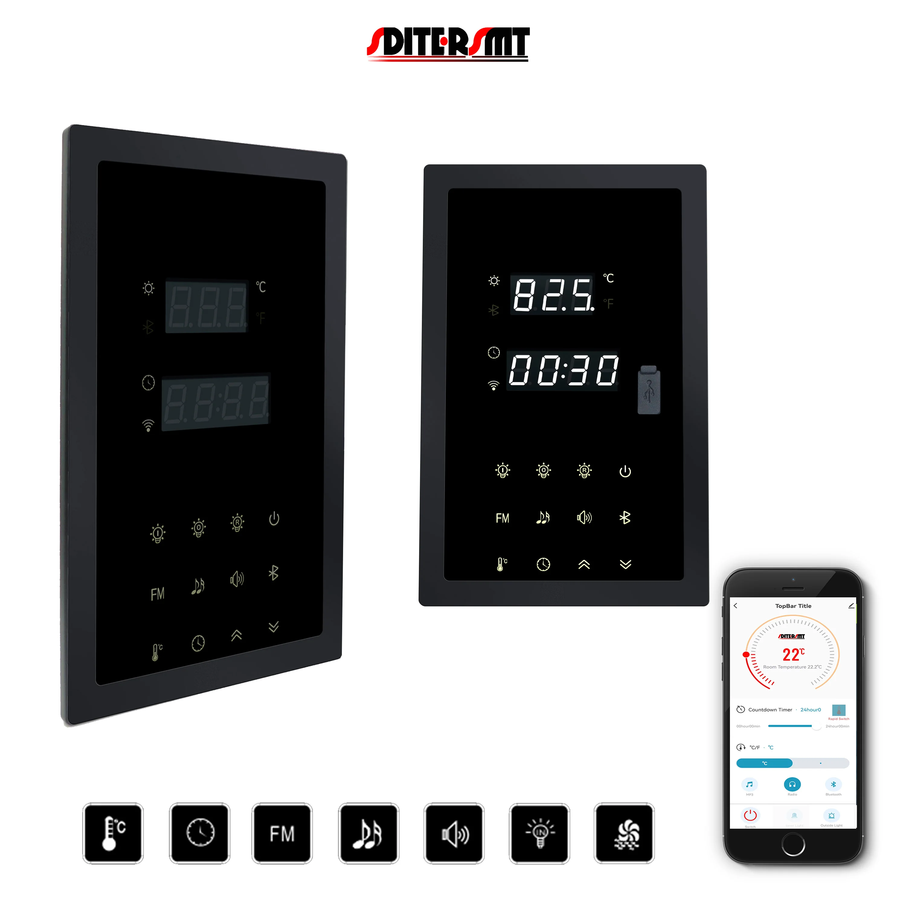 SDITER WIFI Sauna Thermostat for 380V 440V Temperature Control Multifunctional Switch with Low-Frequency Pulse Electrotherapy