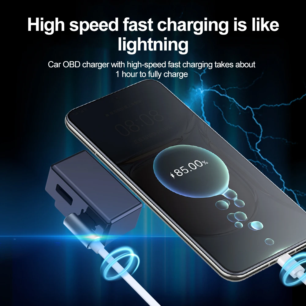 Tesla OBD Adapter Car Charging Splitter & Phone USB Fast Charger Accessory