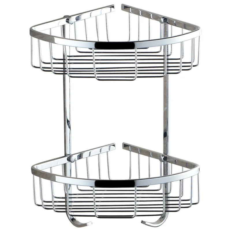 304 Stainless Steel Bathroom Storage Rack Corner Triangle Basket