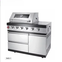 Armoire de cuisine extérieure moderne coréenne en acier inoxydable, nouveau jardin complet BBQ gaz Propane îlot en carbone 2