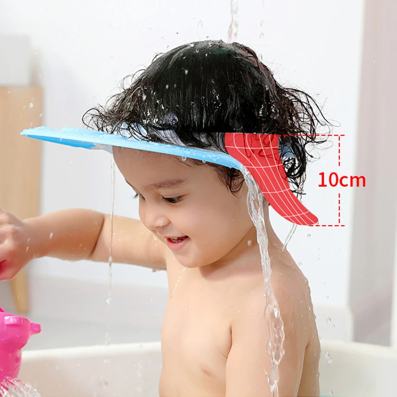 Baby Shower Soft Cap Adjustable Hair Wash Hat Kids Ear Protection Safe Children Shampoo Bathing Shower Protect Head Cover